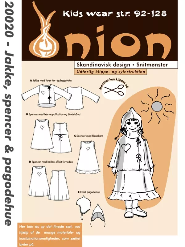 Onion 20020 - Jakke, spencer og pagodelue (2-8 år)