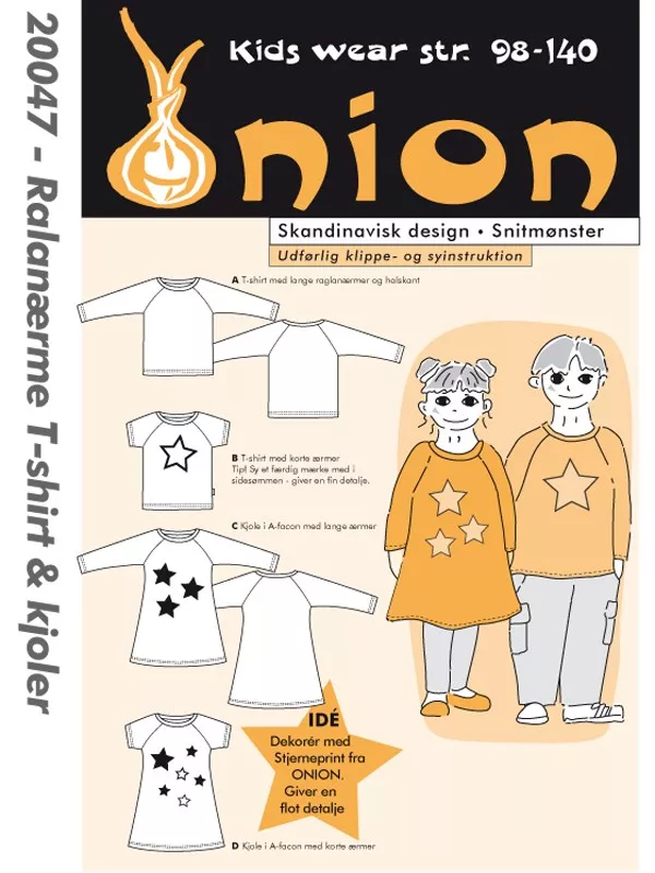 Onion 20047 - T-skjorter og kjoler med raglanarm (3-10 år)
