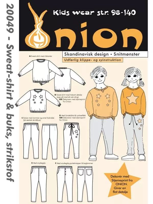 Onion 20049 - Genser og bukse i stretcstoff (2-10 år)
