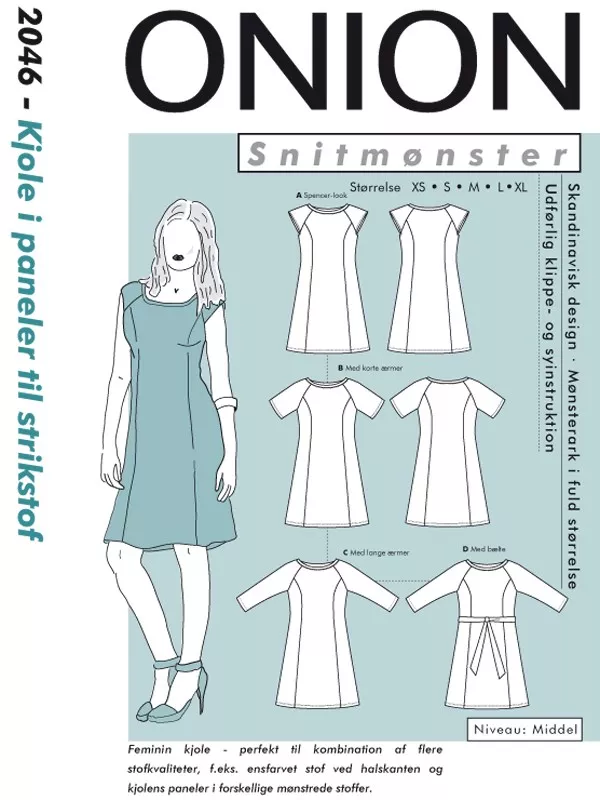 Onion 2046 - Kjole i paneler til stretchstoff
