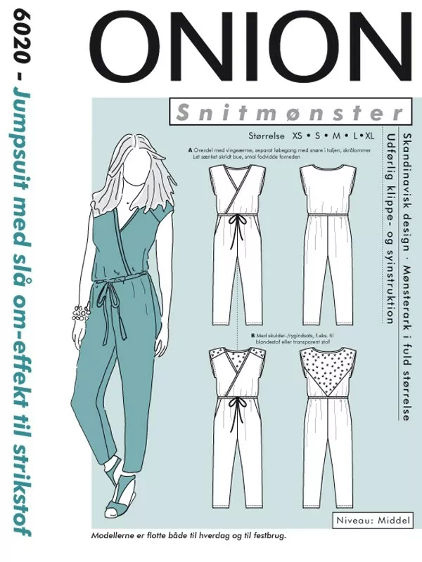 Onion 6020 - Jumpsuit med omslagseffekt