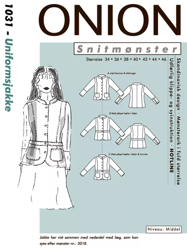 Onion 1031 uniformsjakke – symønster til uniformsjakke for voksen