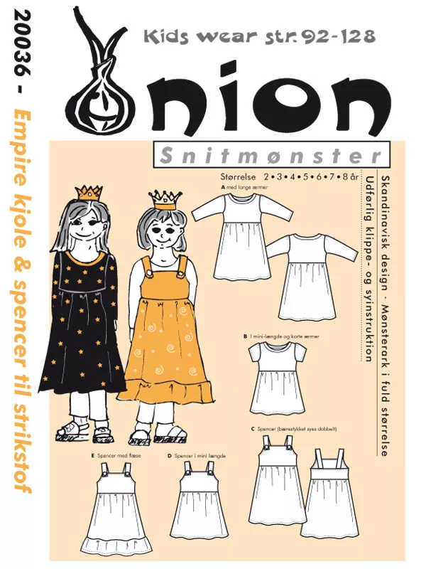 Onion 20036 – symønster til empirekjole og spencer for barn