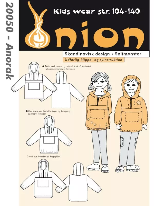 Onion 20050 anorakk – symønster til anorakk for barn
