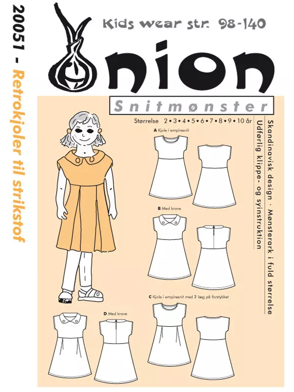 Onion 20051 retrokjoler – symønster til retrokjoler for barn