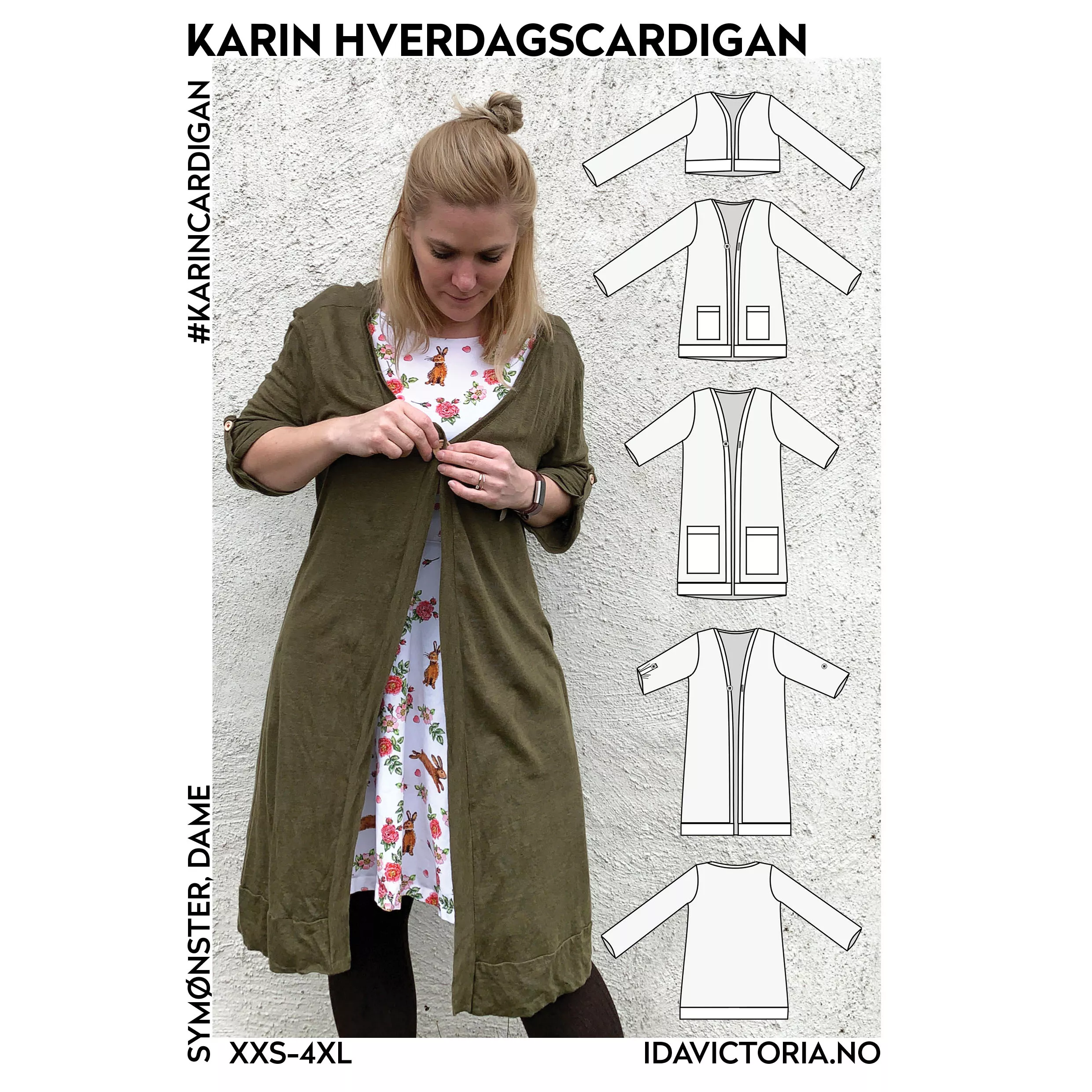 Karin hverdagscardigan – symønster til cardigan for dame fra Ida Victoria