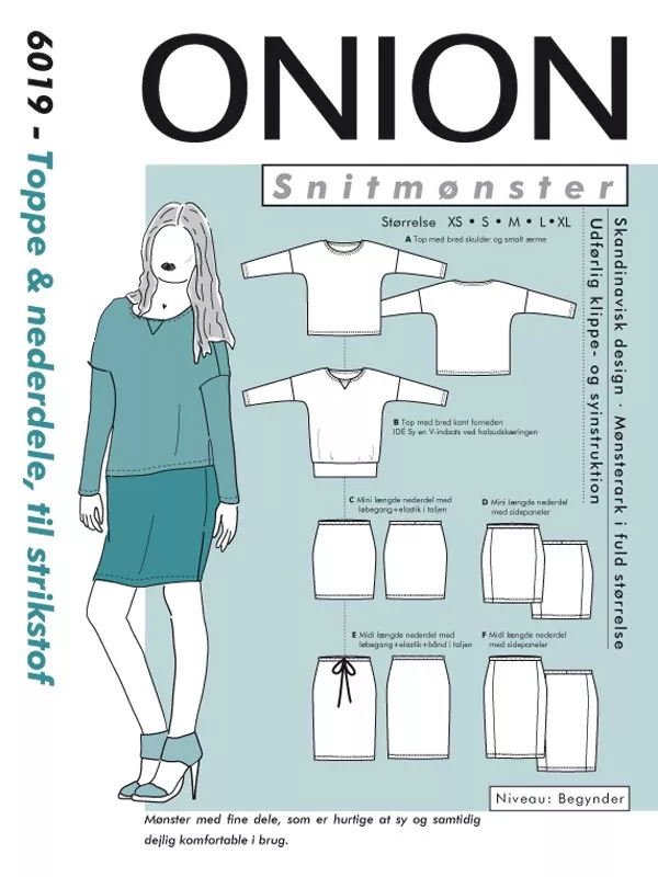 Onion 6019 topper og skjørt – symønster for dame