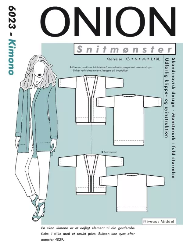 Onion 6023 kimono – symønster for voksne