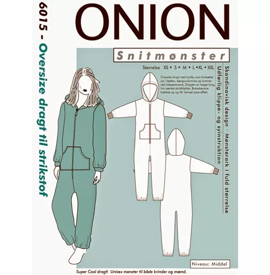 Onion 6015 oversized drakt – symønster til stretchstoff for voksne