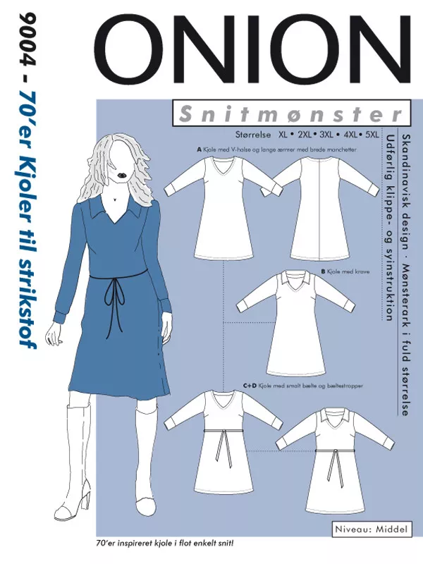 Onion 9004 – symønster til 70-tallskjoler for dame
