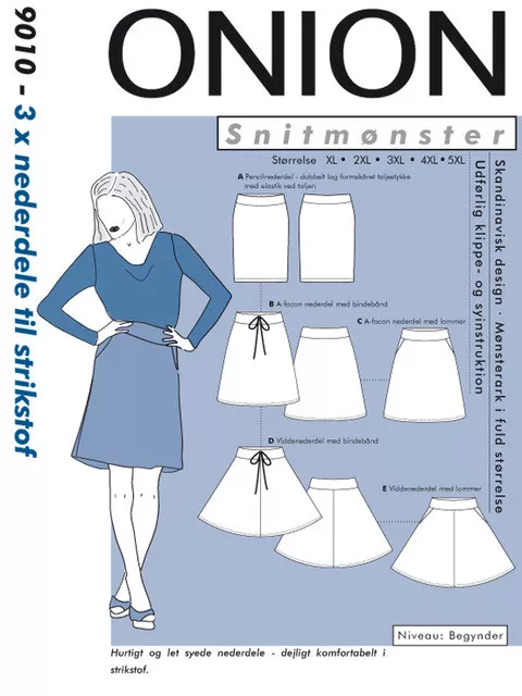 Onion 9010 3 x nederdele – symønster til skjørt for dame
