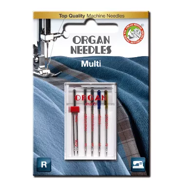 Organ multi med 5 blandede symaskinnåler