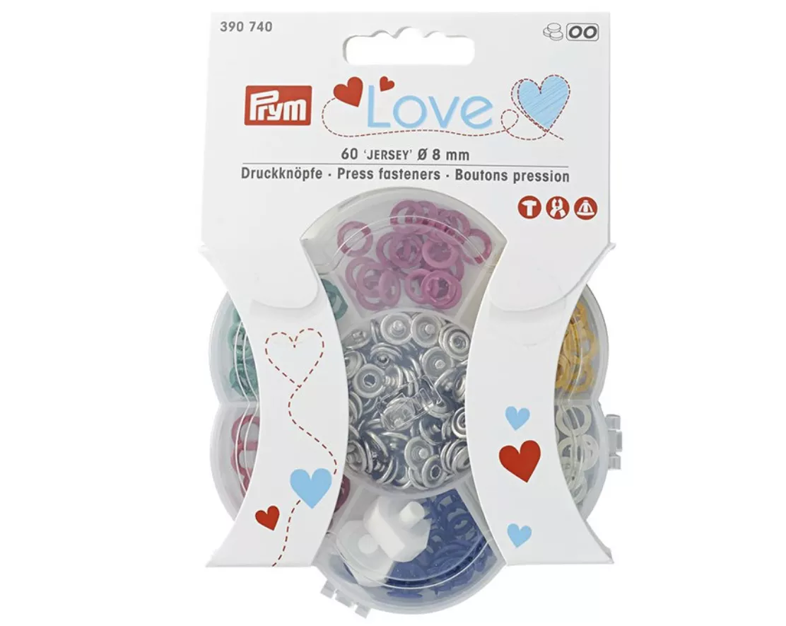 Prym trykknapper 8 mm i 6 farger