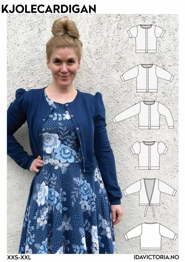 Kjolecardigan – symønster til kort cardigan for dame fra Ida Victoria