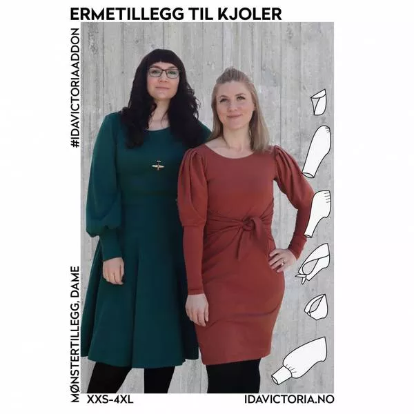 Ermetillegg til kjoler – symønster med seks ermer fra Ida Victoria