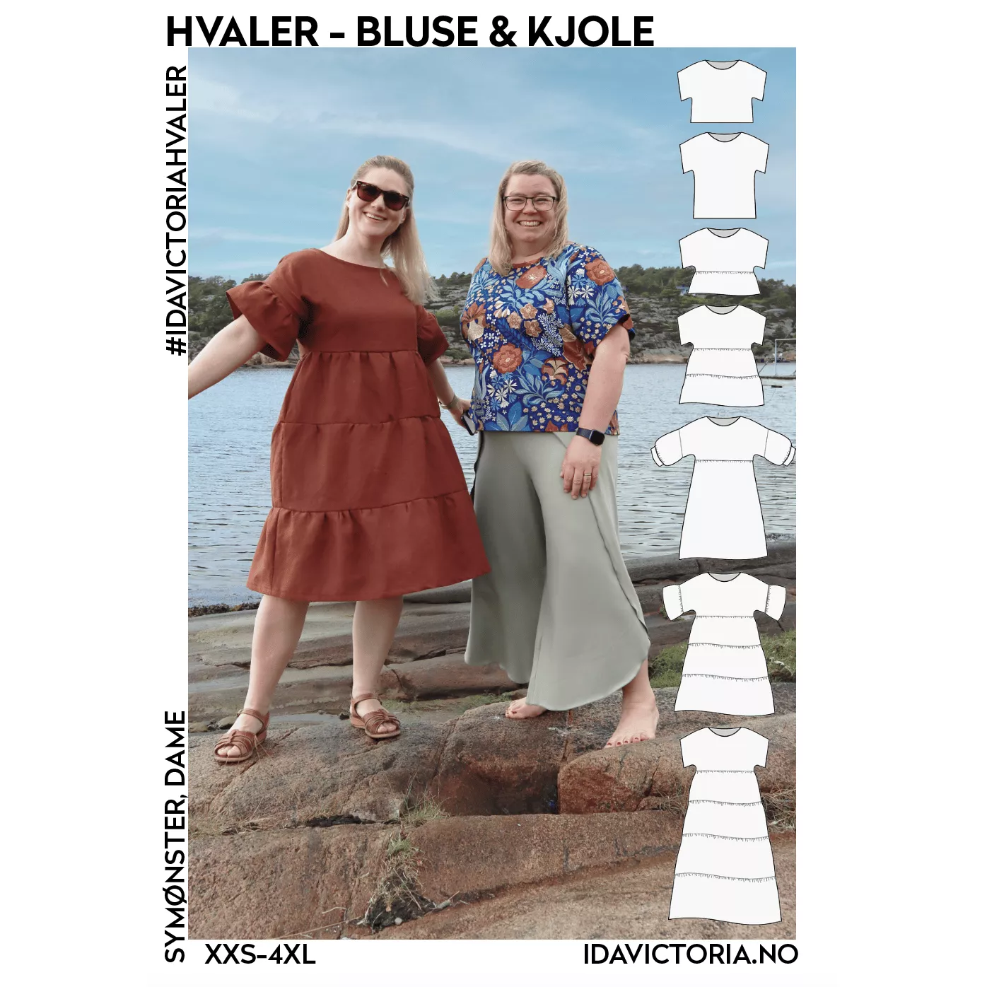 Hvaler bluse & kjole – symønster til sommerbluse og sommerkjole for dame