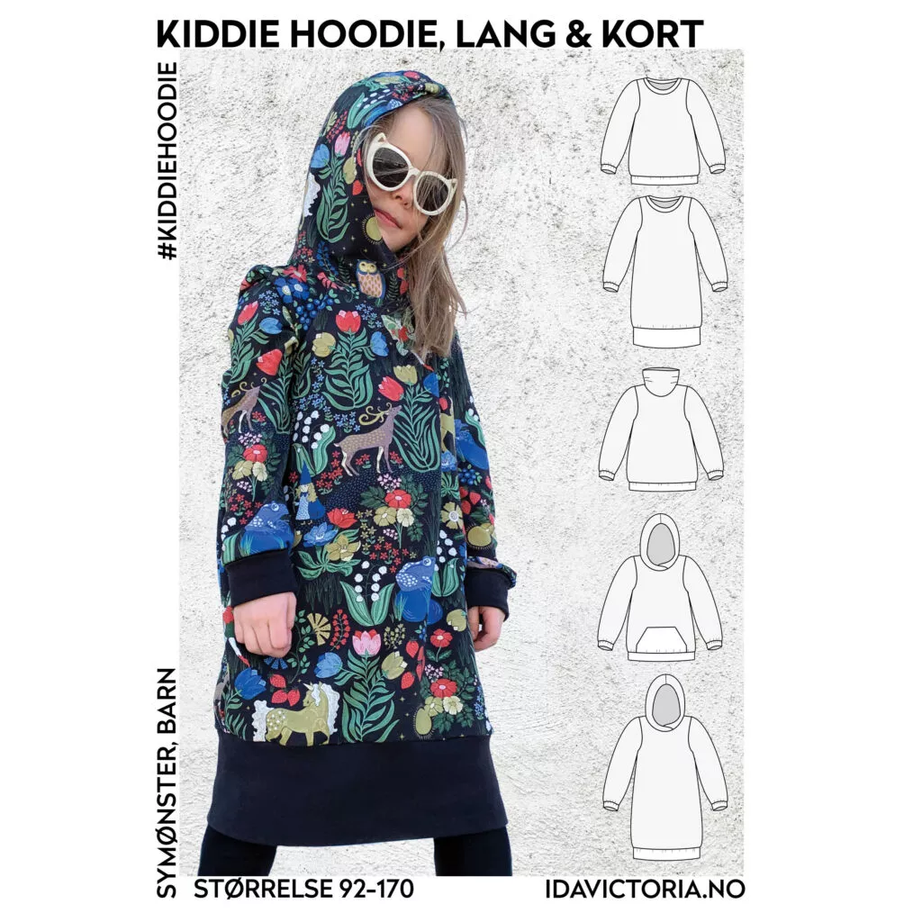 Kiddie Hoodie – symønster til hettegenser for barn fra Ida Victoria