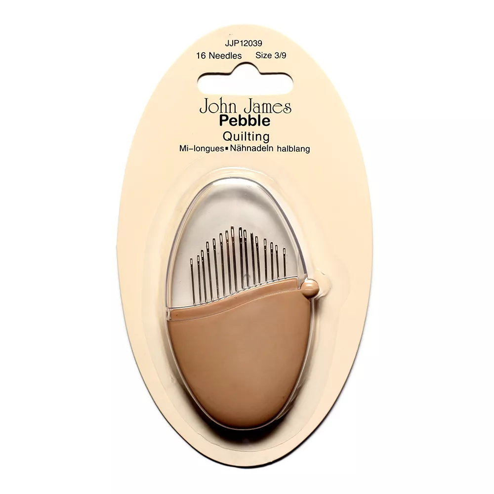 John James Pebble quiltenåler i brunt etui