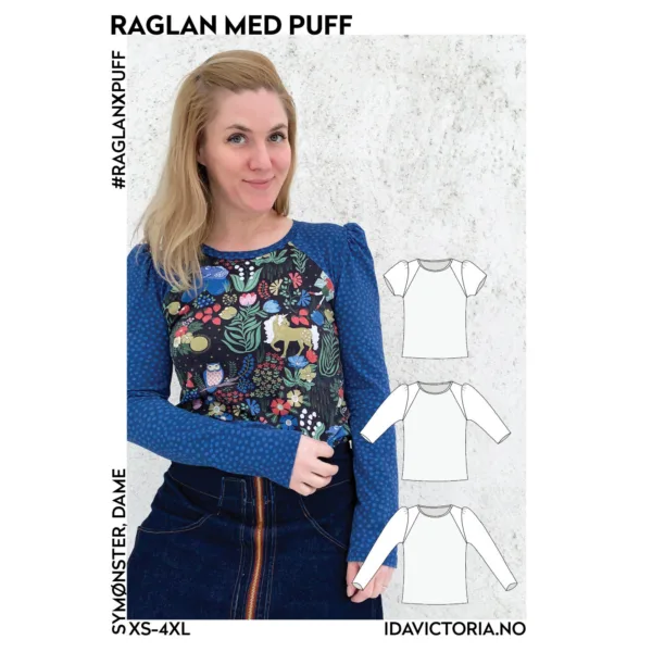 Raglan med puff – symønster til trøye for dame fra Ida Victoria