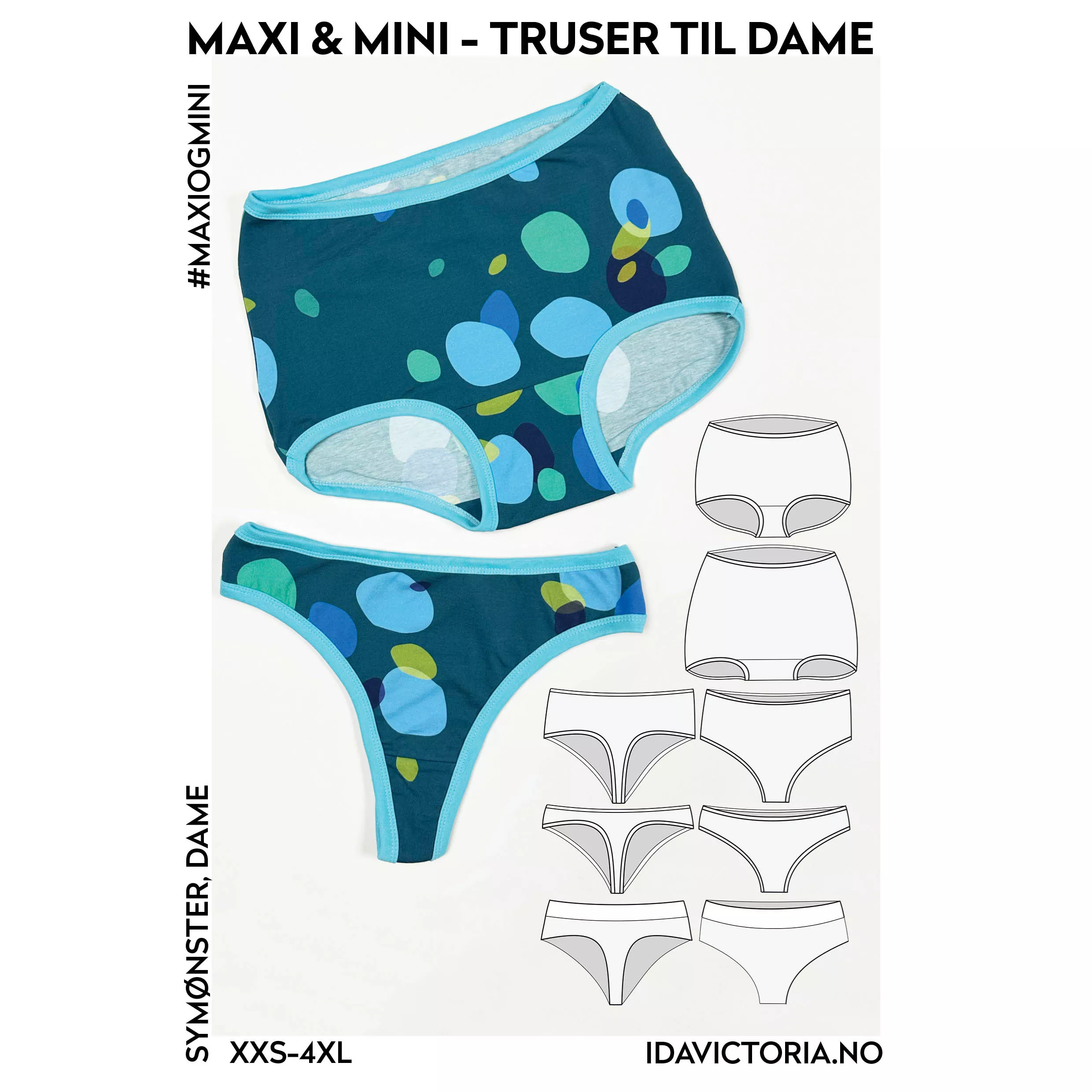 Maxi & Mini truser – symønster til truser for dame fra Ida Victoria
