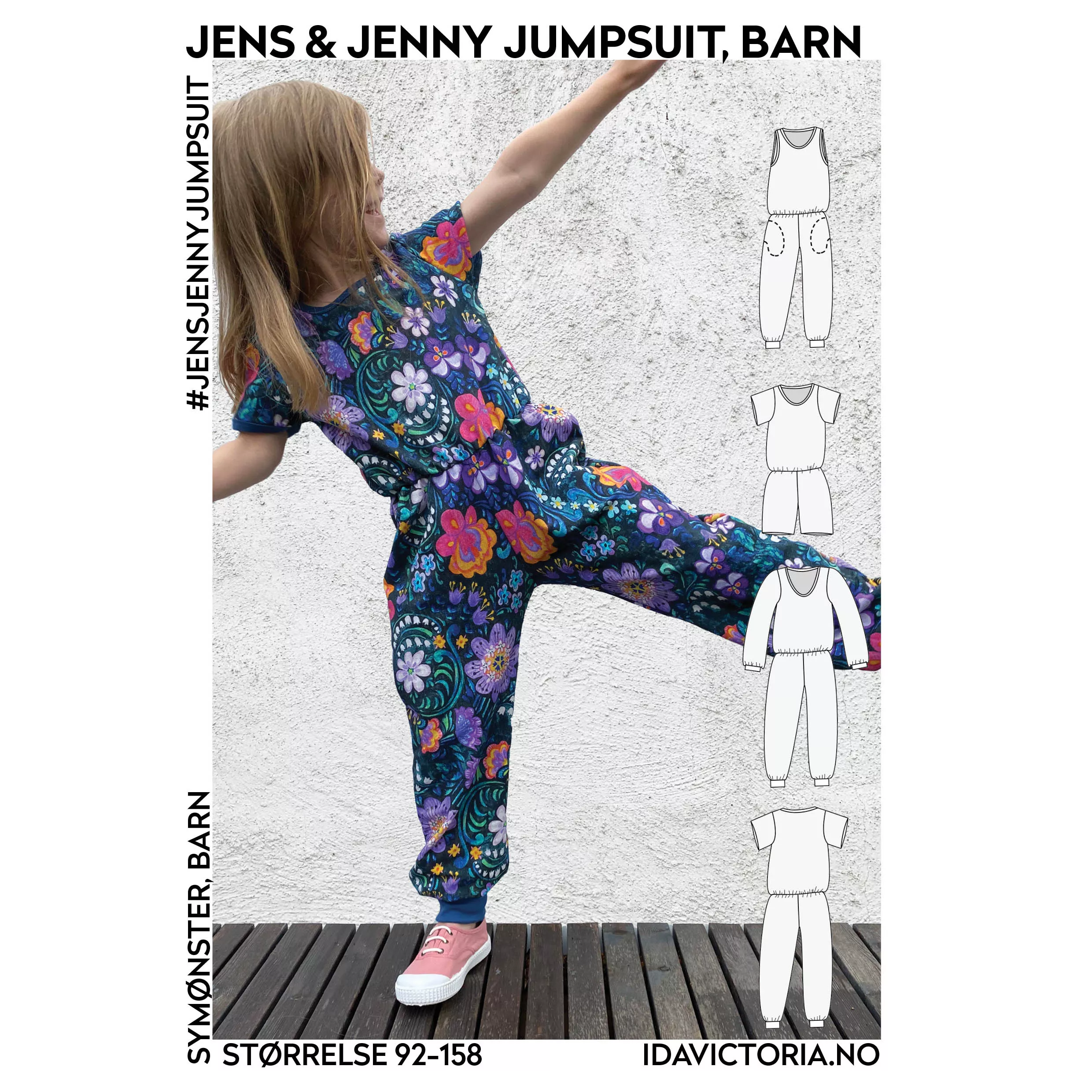 Jens & Jenny jumpsuit – symønster til jumpsuit for barn fra Ida Victoria