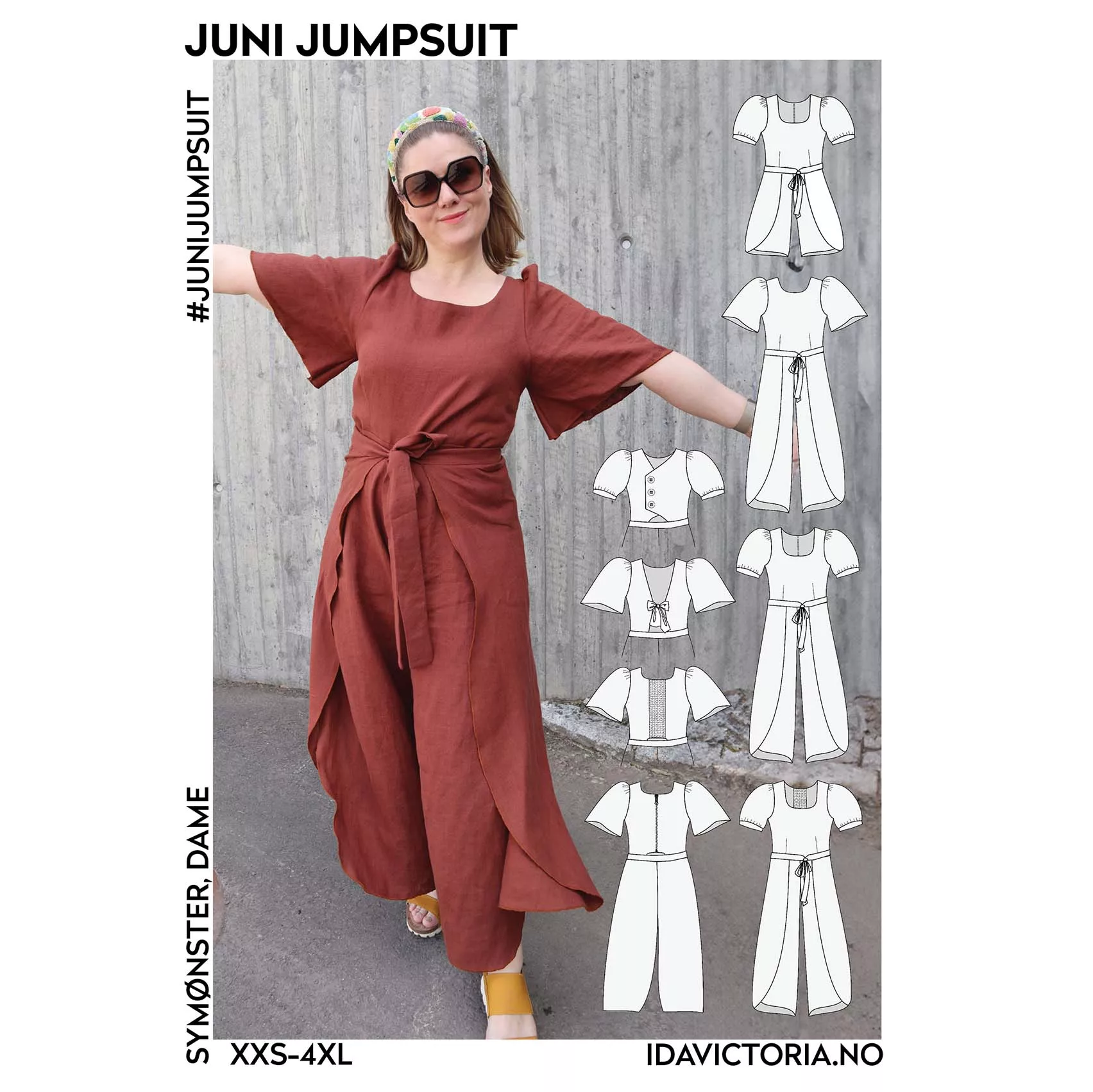 Juni Jumpsuit – symønster til jumpsuit for dame fra Ida Victoria