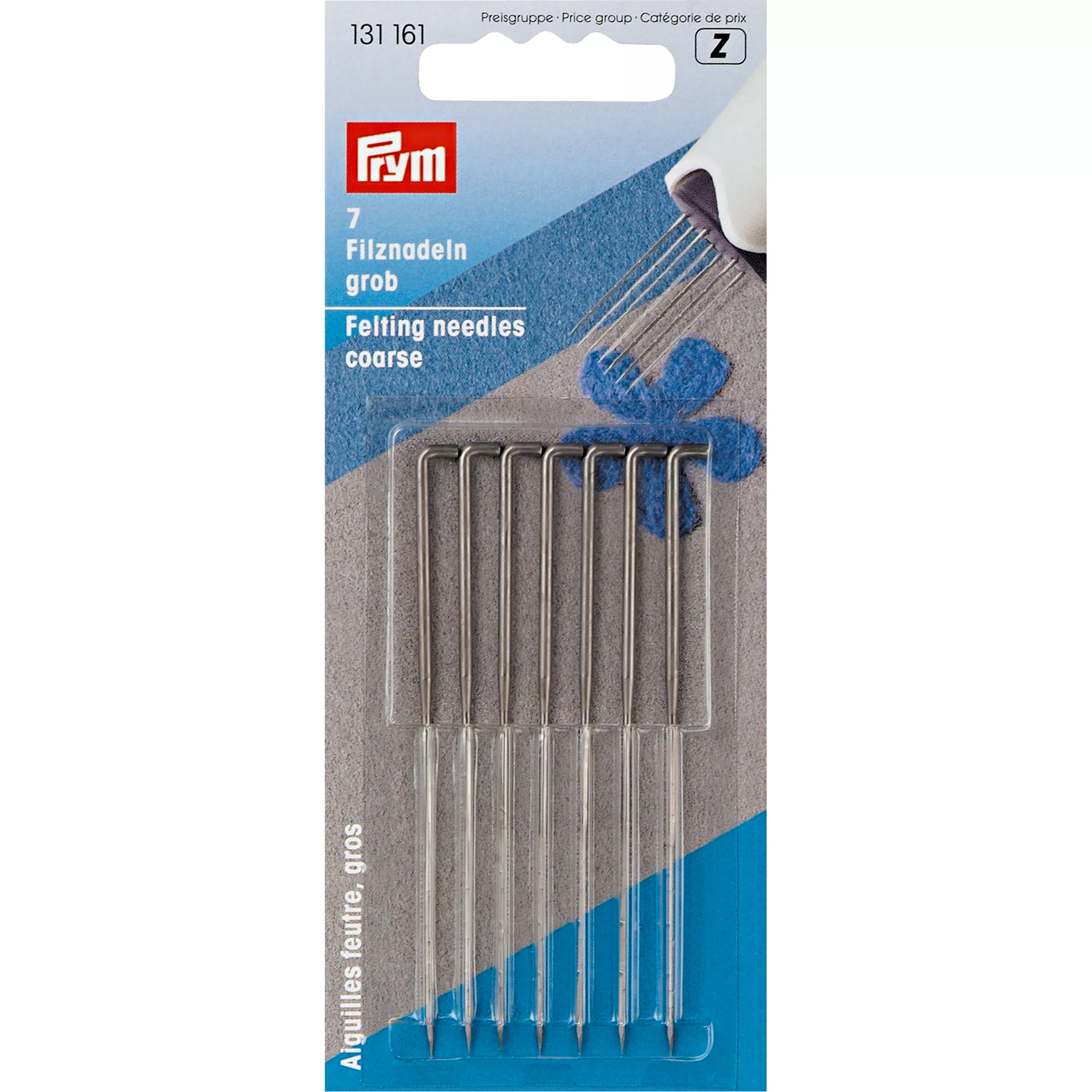 Prym filtenåler grov, pakke med 7 nåler til nålefilting