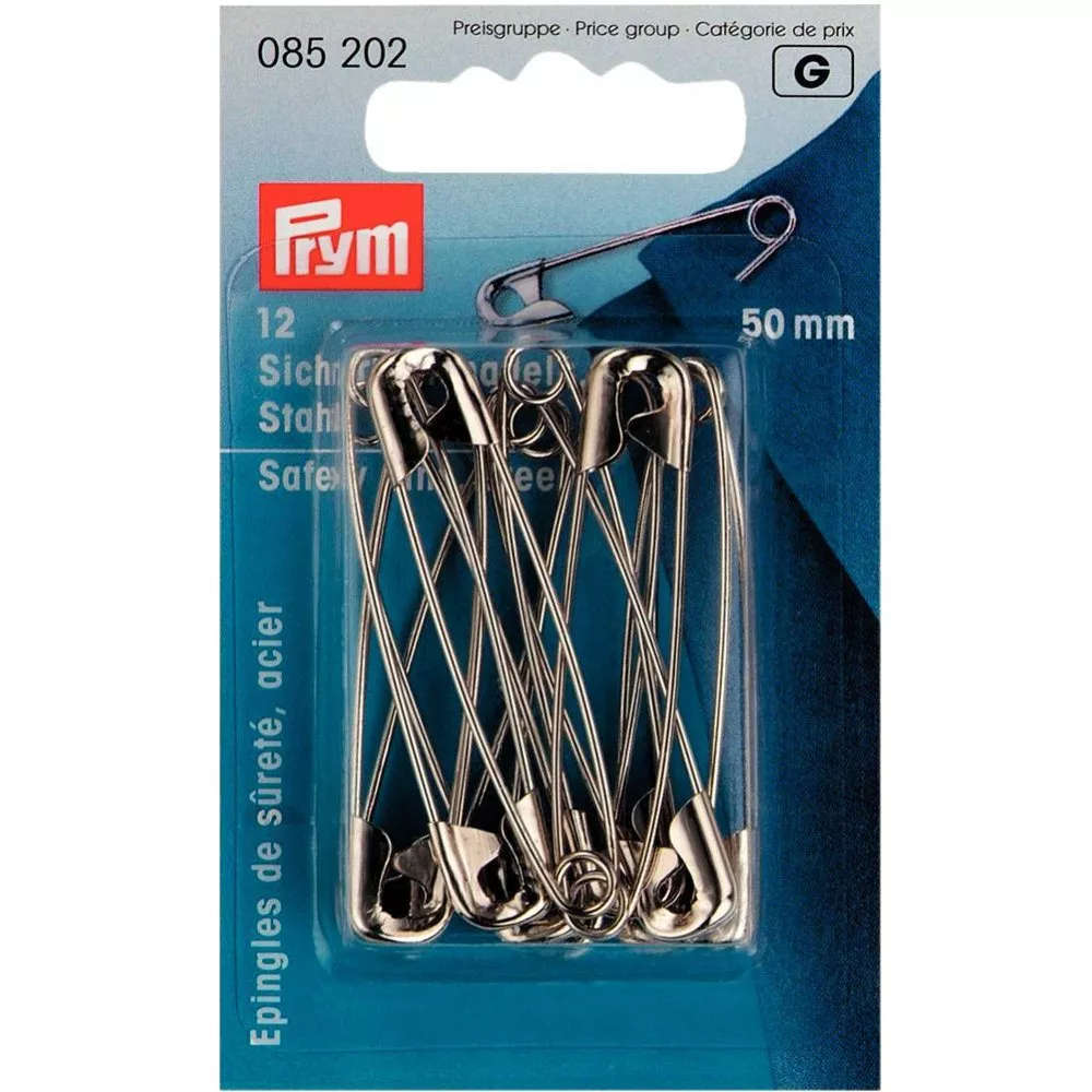 Prym sikkerhetsnåler 50 mm i pakke med 12 stk