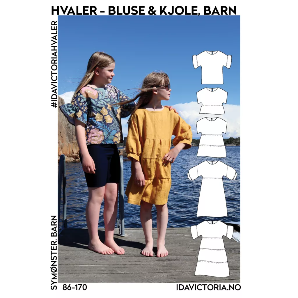 Hvaler kjole & bluse – symønster til sommerkjole og bluse for barn fra Ida Victoria