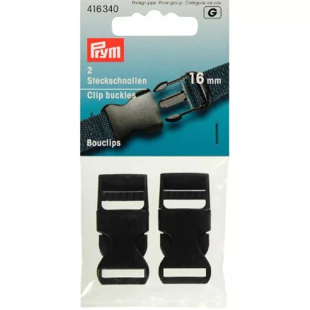 Prym spenne 16 mm klikkspenne i svart plast