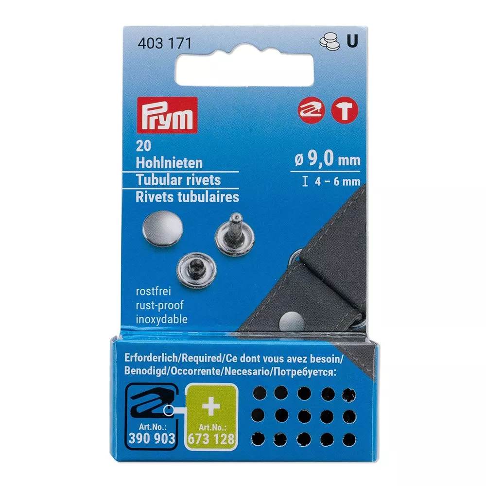 Prym nagler rørformet 9 mm sølvfarget 4-6 mm