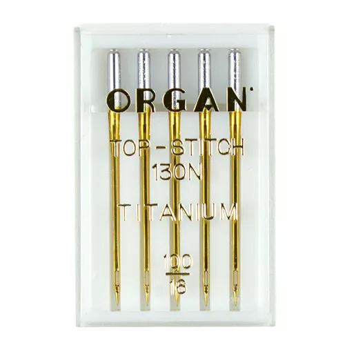 Organ top stitch titanium 100 symaskinnål