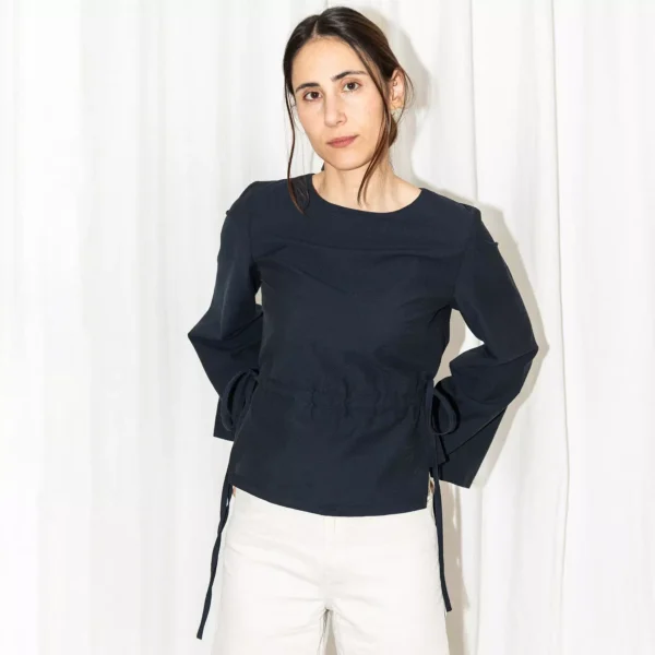 Tie waist blouse + Cone sleeve - Bilde 5