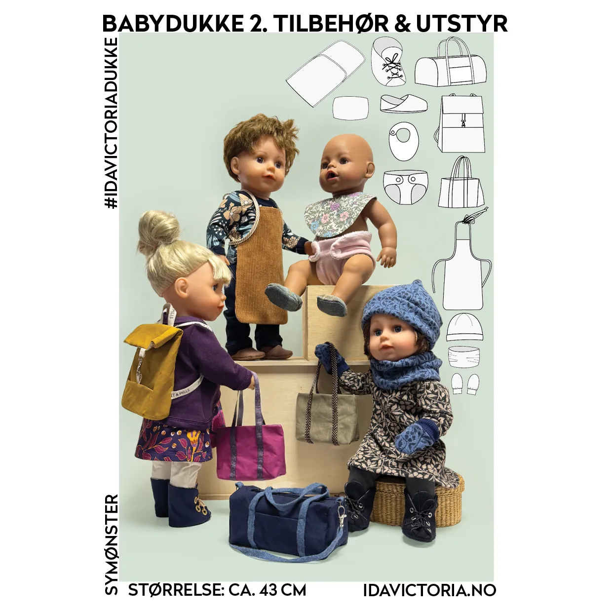 Sy til babydukke 2: Utstyr & tilbehør – symønster fra Ida Victoria